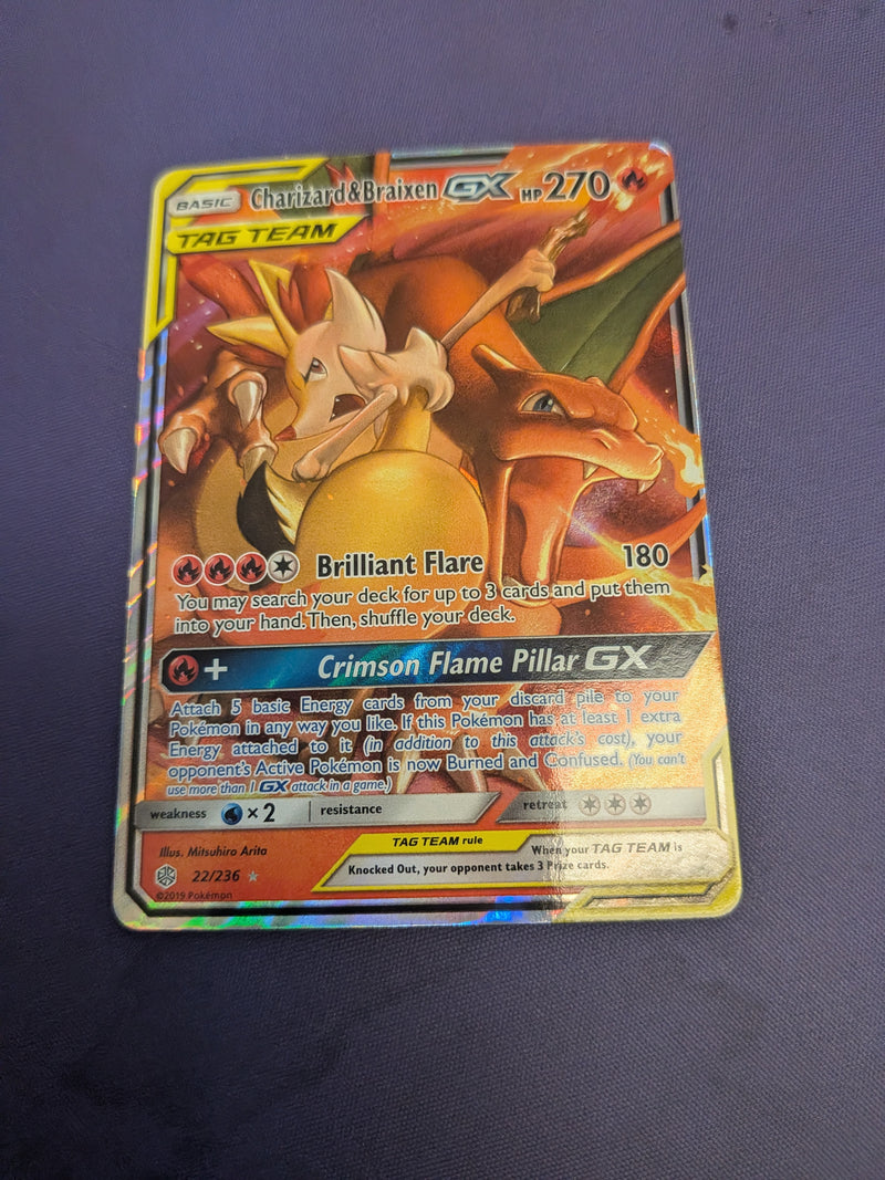 Charizard & Braixen GX 22/236 - Cosmic Eclipse (CEC) NM