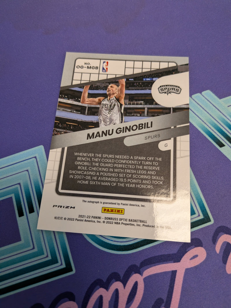 Manu Ginobili Opti-Graphs AUTO 2021-22 Prizm