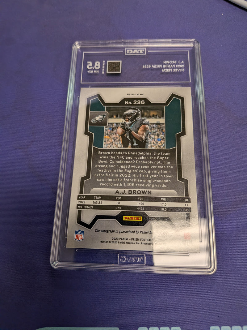 A.J. Brown Silver Prizm AUTO TAG 8.5 2023 Prizm #236
