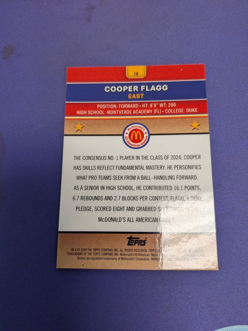 Cooper Flagg McDonalds All American 2024 Mcflurry Refractor