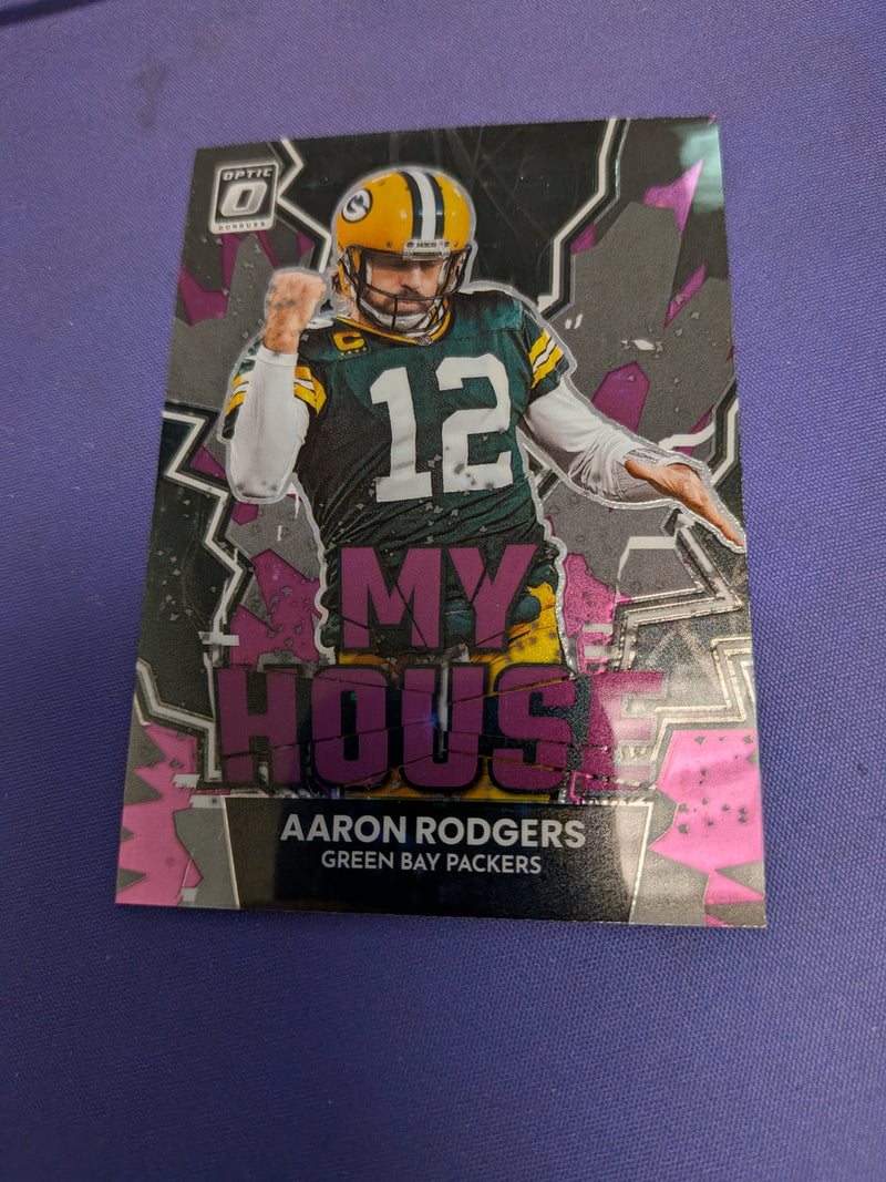 Aaron Rodgers My House Purple Stars /25 2022 Optic