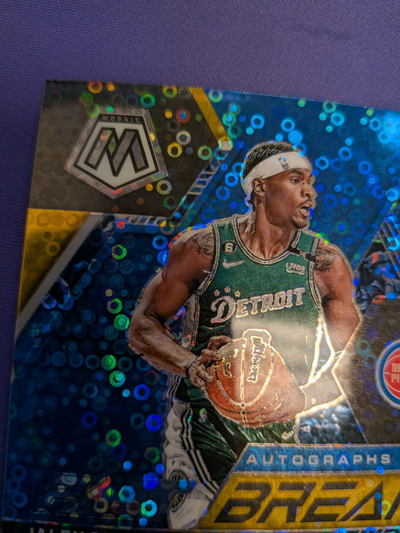 Jalen Duren Fast Break Autographs Gold Disco /10 RC 2022-23 Mosaic