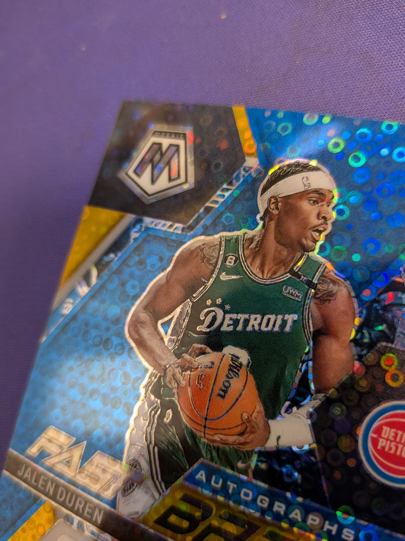 Jalen Duren Fast Break Autographs Gold Disco /10 RC 2022-23 Mosaic