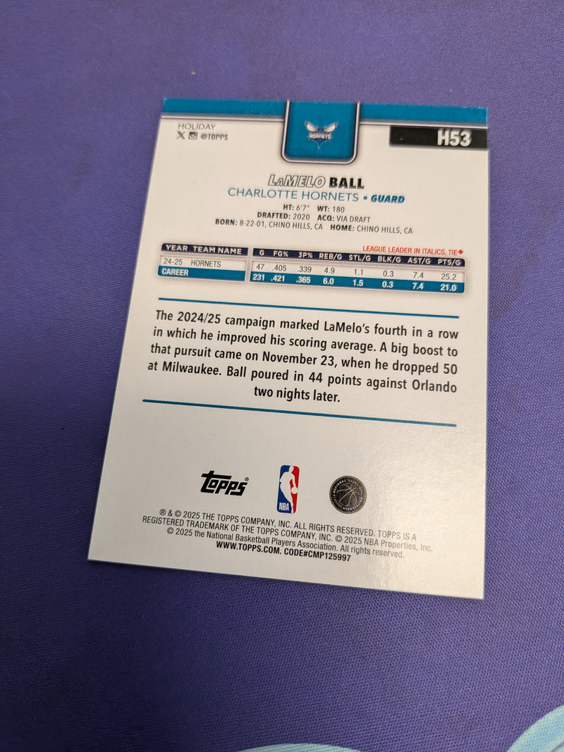 LaMelo Ball /5 Green Glitter 2025-26 Topps Holiday