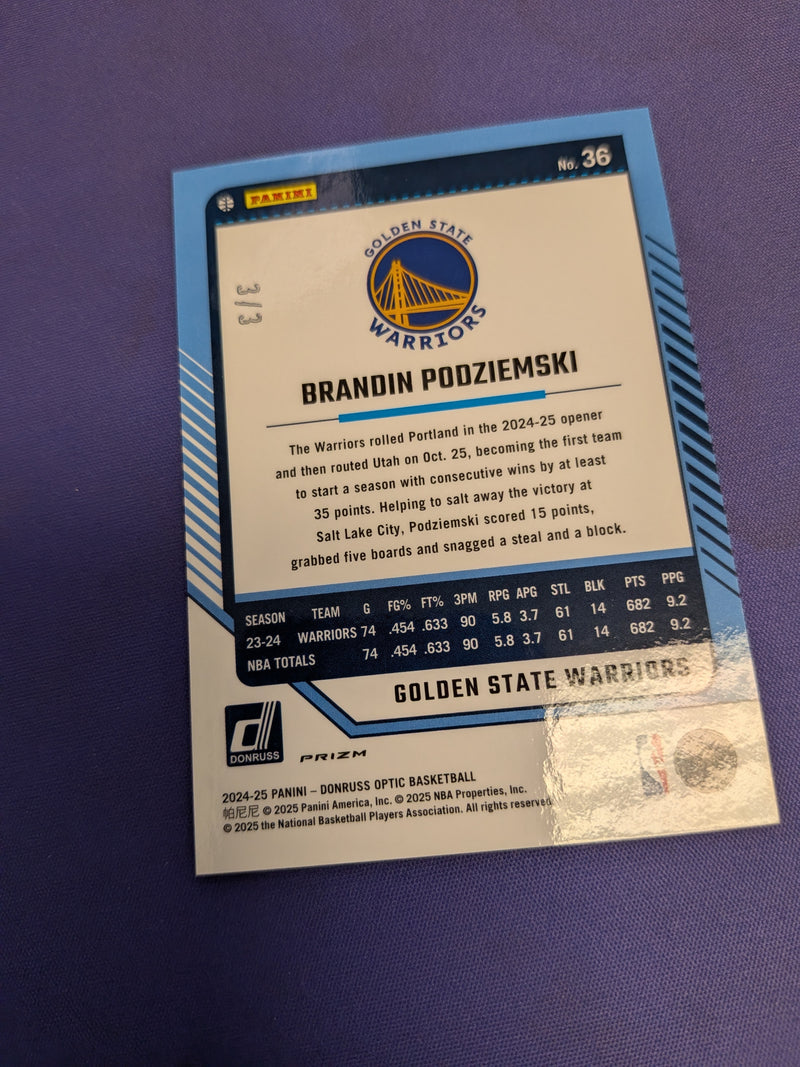 Brandin Podzkiemski 3/3 Black 2024-25 Donruss
