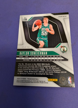 Baylor Scheierman Gold Wave /10 RC 2024-25 Prizm