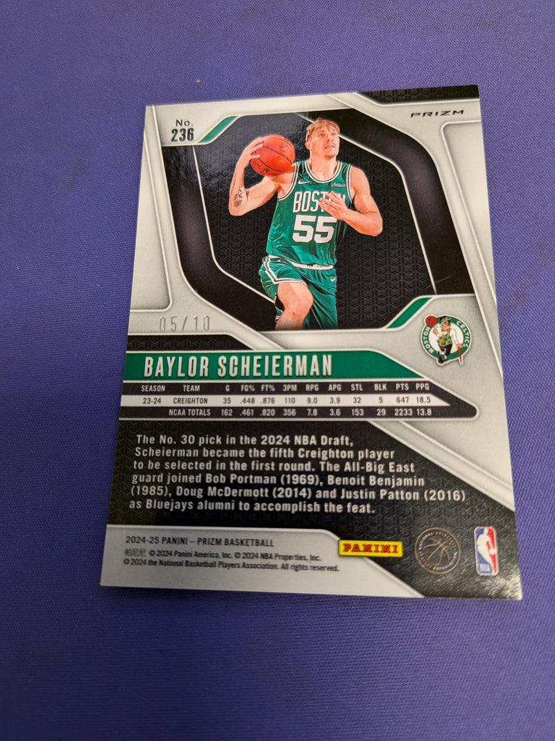 Baylor Scheierman Gold Wave /10 RC 2024-25 Prizm