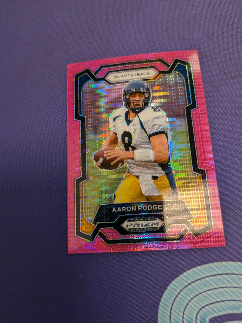 Aaron Rodgers Pink Pulsar /15 2024 Prizm Draft Picks