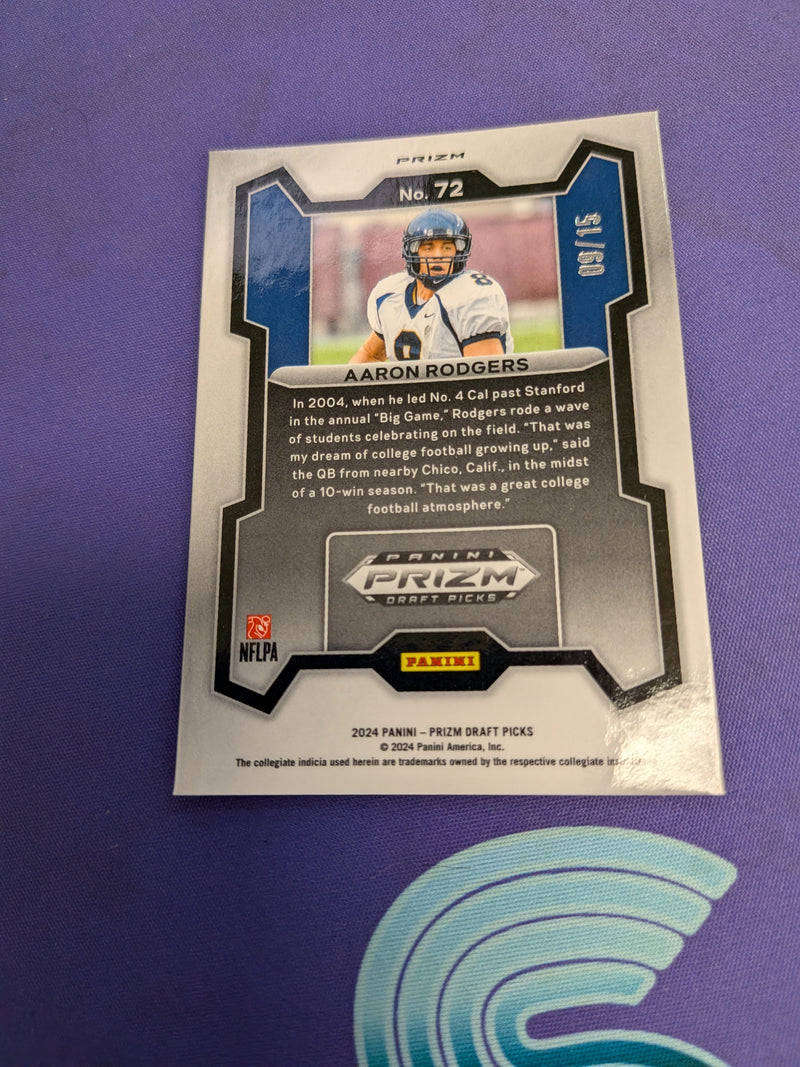 Aaron Rodgers Pink Pulsar /15 2024 Prizm Draft Picks