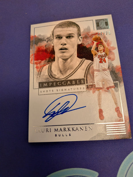 Lauri Markkanen On-Card Auto /25 2019-20 Impeccable