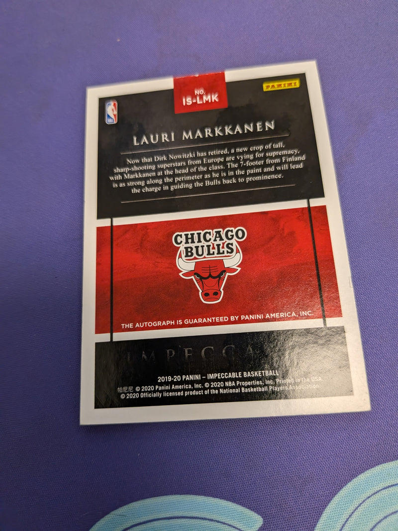 Lauri Markkanen On-Card Auto /25 2019-20 Impeccable