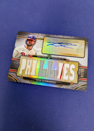 Kyle Schwarber 2024 Topps Triple Threads Patch Auto /36