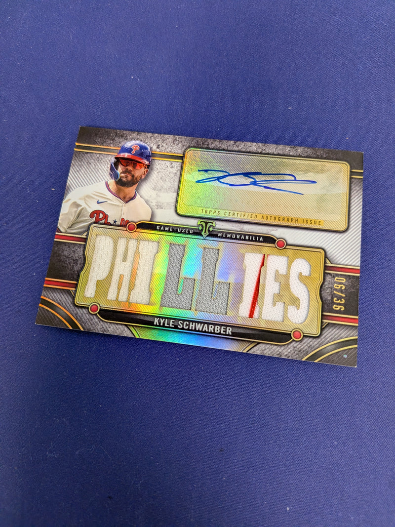 Kyle Schwarber 2024 Topps Triple Threads Patch Auto /36