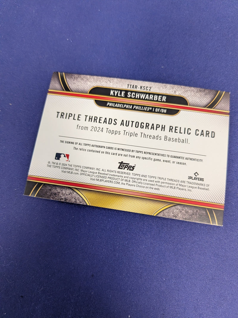 Kyle Schwarber 2024 Topps Triple Threads Patch Auto /36