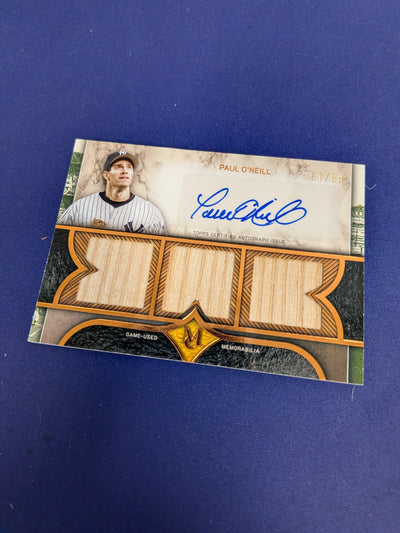 Paul O'Neill Triple Relic Patch Auto /99 2025 Triple Threads