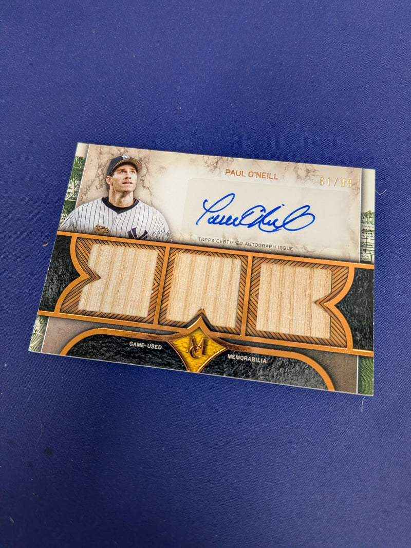 Paul O'Neill Triple Relic Patch Auto /99 2025 Triple Threads