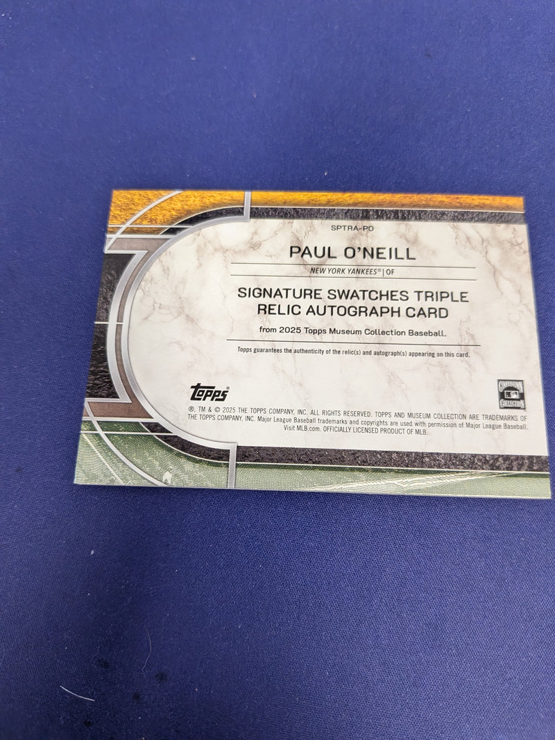 Paul O'Neill Triple Relic Patch Auto /99 2025 Triple Threads