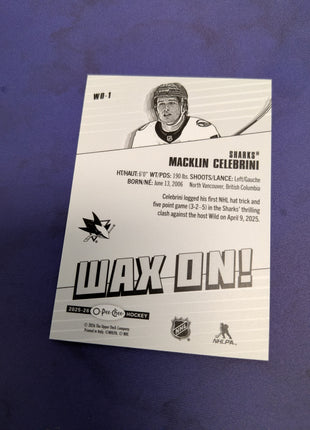 Macklin Celebrini Wax On! SSP 2025-26 O-Pee-Chee