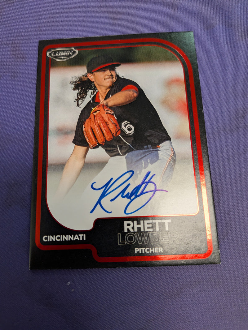 Rhett Lowder On-Card Auto Red /65 Pulse Lumin 2024