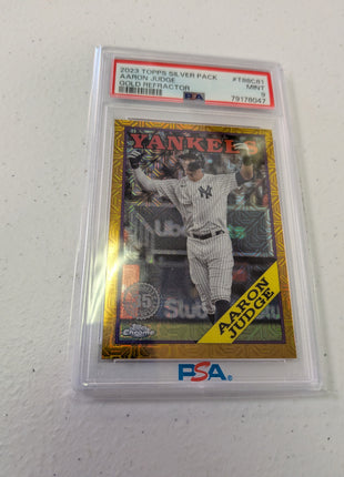 Aaron Judge PSA 9 Gold Refractor /50 Silver Pack 2023 Topps