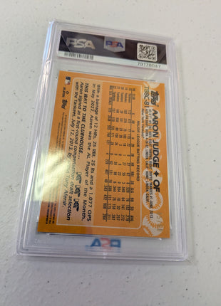 Aaron Judge PSA 9 Gold Refractor /50 Silver Pack 2023 Topps