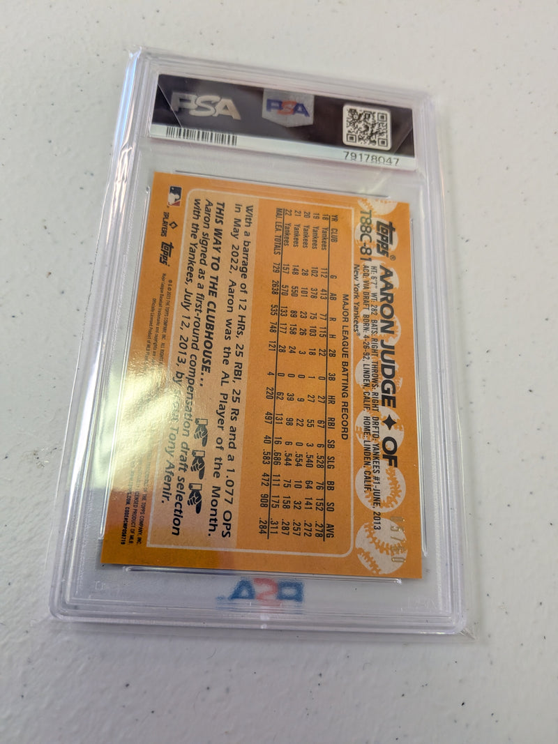 Aaron Judge PSA 9 Gold Refractor /50 Silver Pack 2023 Topps