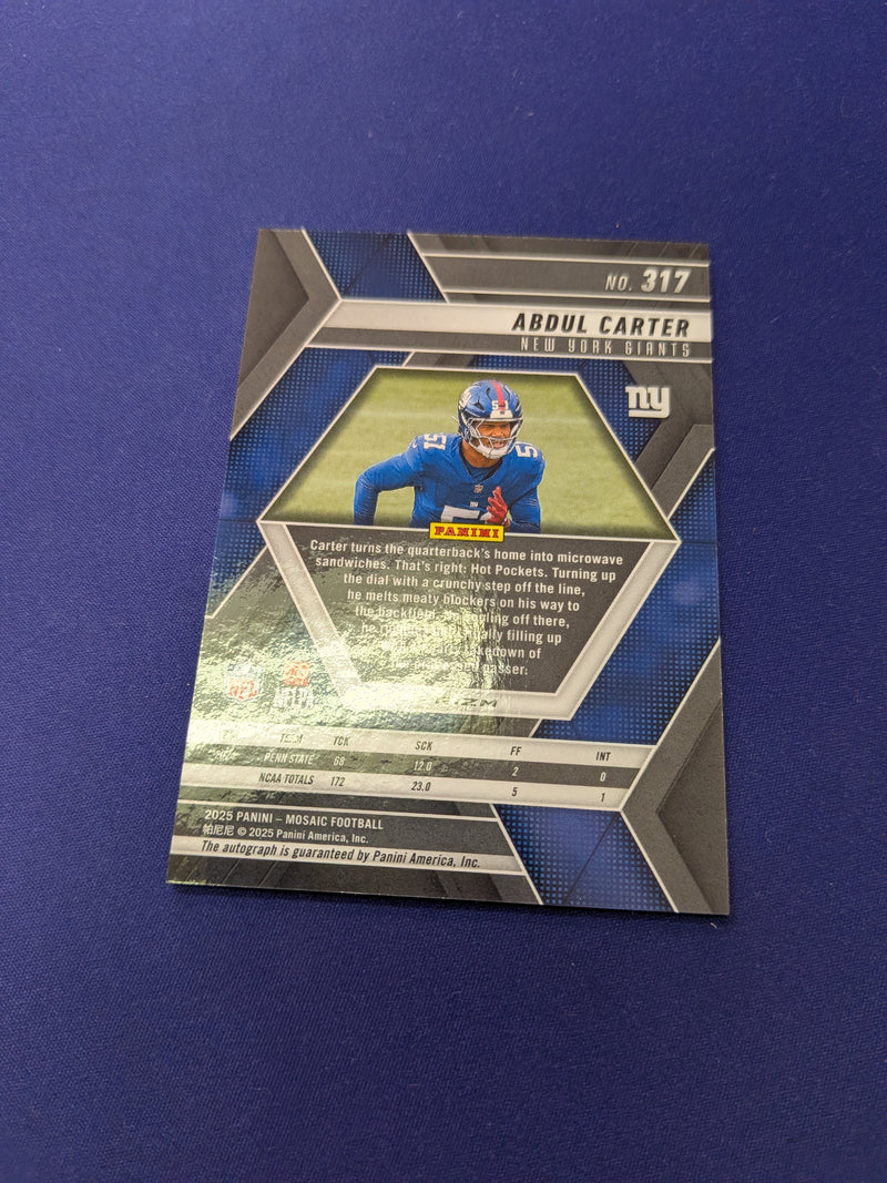 Abdul Carter 2025 Mosaic Blue Disco AUTO
