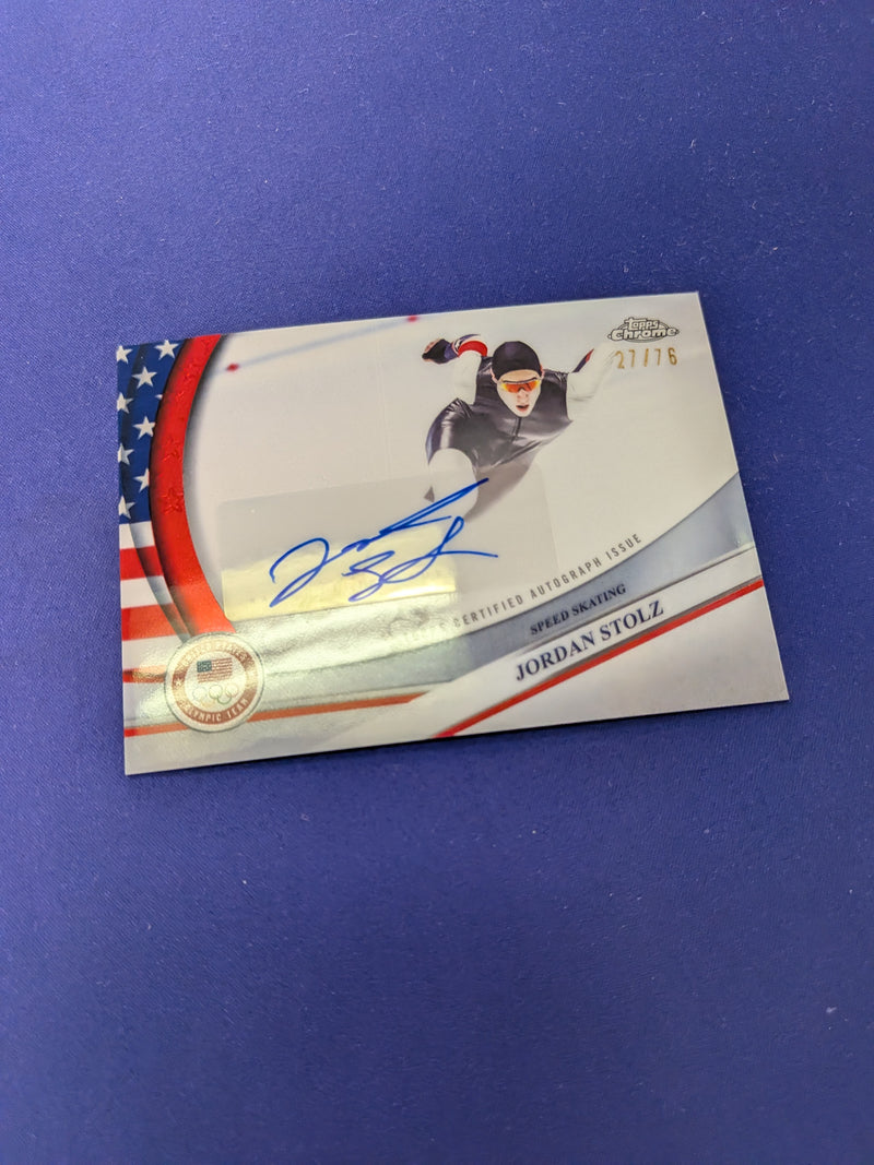 Jordan Stolz /76 AUTO 2026 Topps Chrome