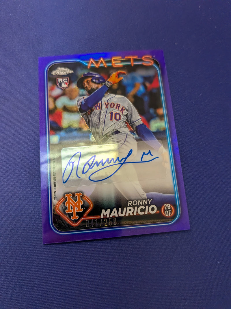Ronny Mauricio Purple Refractor /250 AUTO 2024 Topps Chrome
