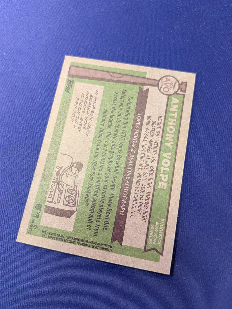 Anthony Volpe On-Card AUTO 2026 Topps Heritage
