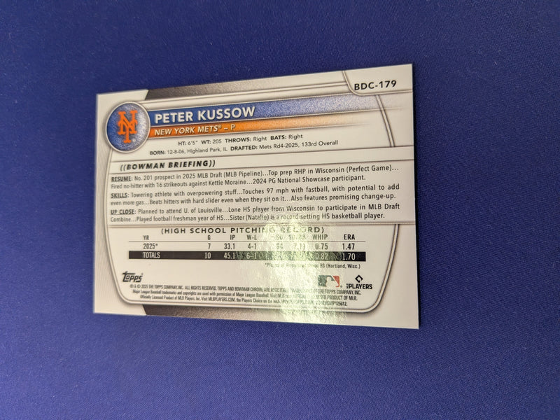 Peter Kussow 1st Bowman Green Reptilian Refractor /99 2025 Bowman Chrome