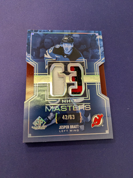 Jesper Bratt NHL Masters Jersey # /63 205-26 UD SP Game Used