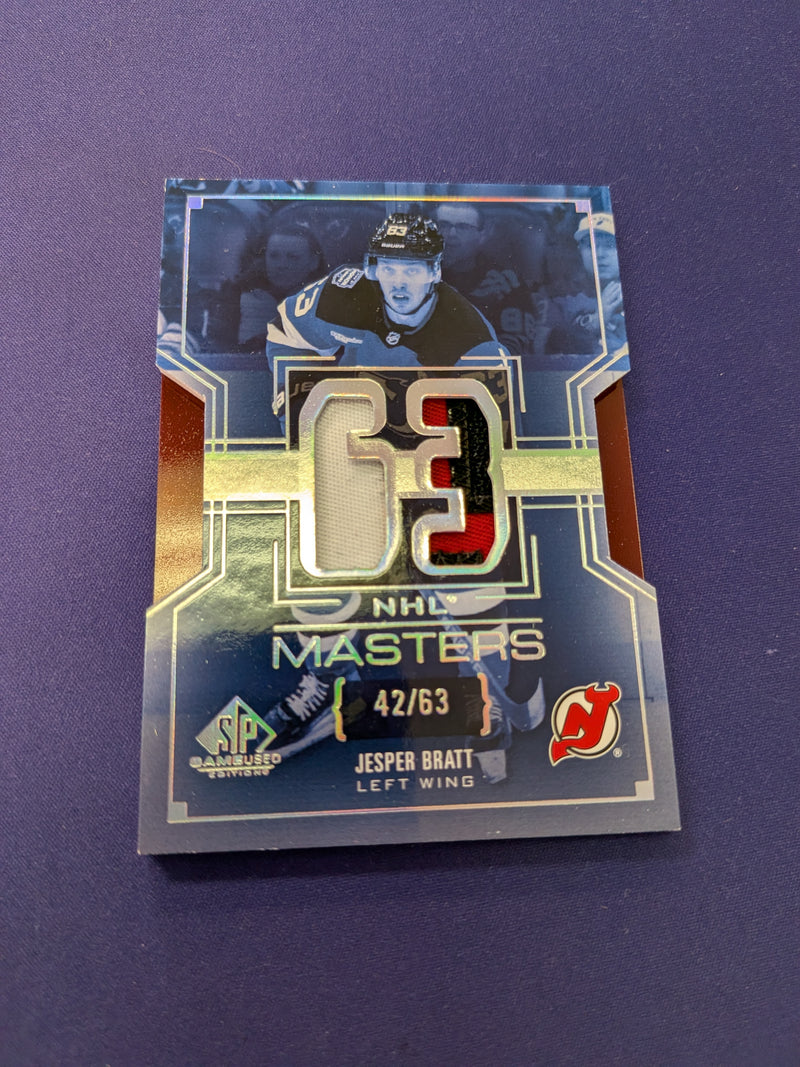 Jesper Bratt NHL Masters Jersey # /63 205-26 UD SP Game Used