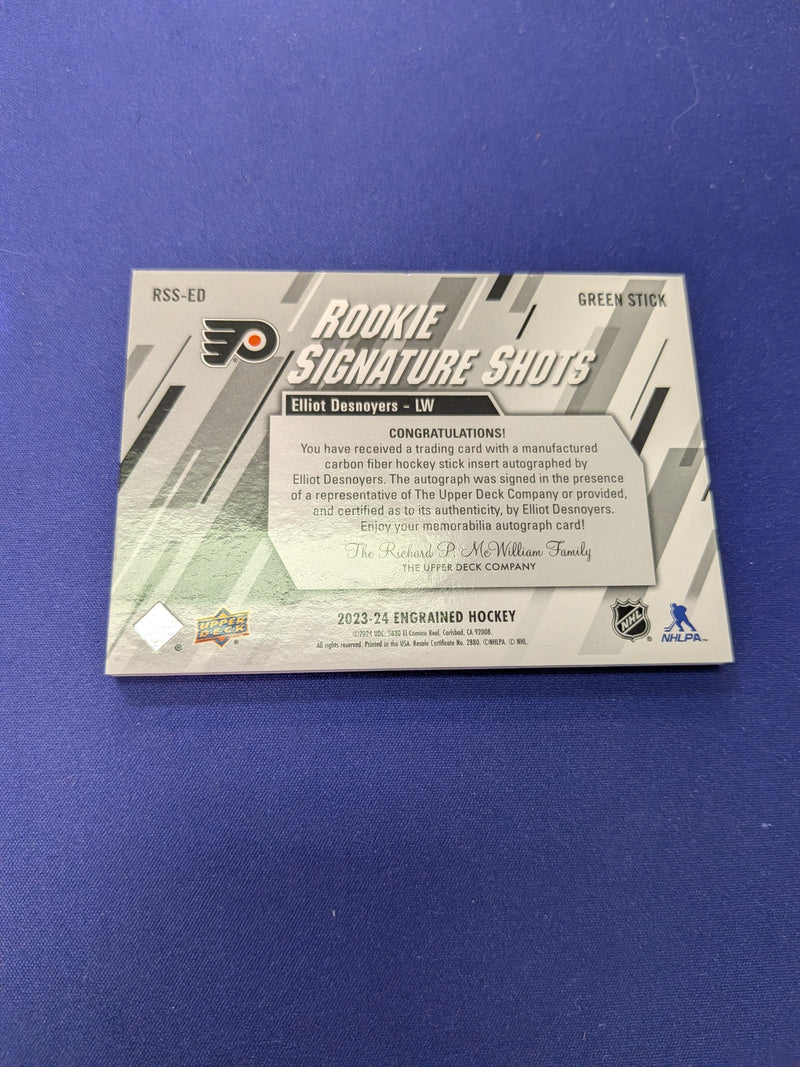 Elliot Desnoyers Rookie Signature Shots AUTO /75 2023-24 UD Engrained