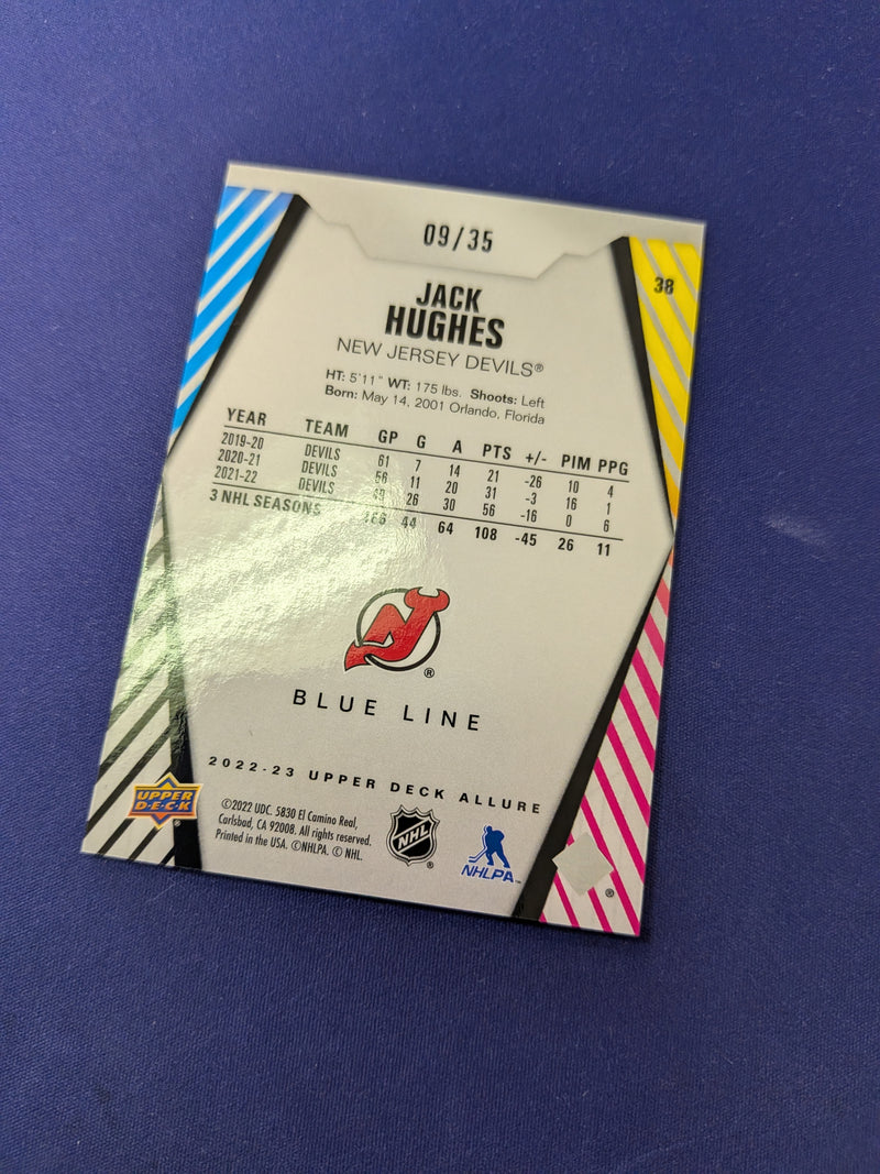 Jack Hughes 2022-23 Allure Blue Line /35