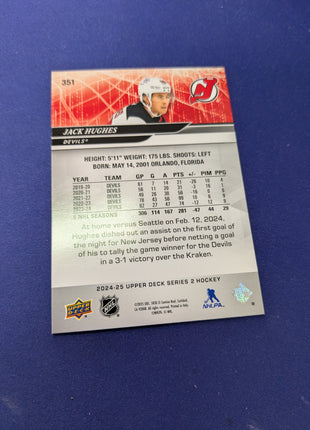 Jack Hughes Deluxe Blue /250 2024-25 UD Series 2