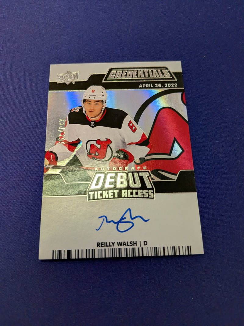 Reilly Walsh AUTO Debut Ticket Access 2022-23 Credentials