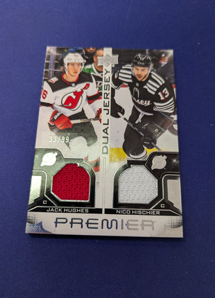 Jack Hughes / Nico Hischier Dual Jersey 2022-23 UD Premier