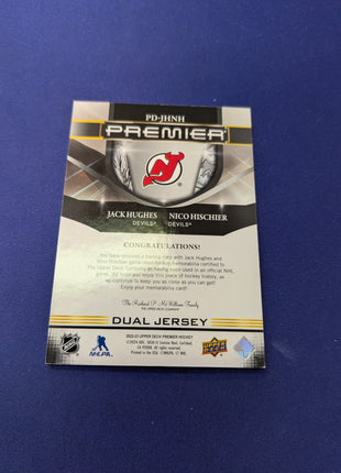 Jack Hughes / Nico Hischier Dual Jersey 2022-23 UD Premier