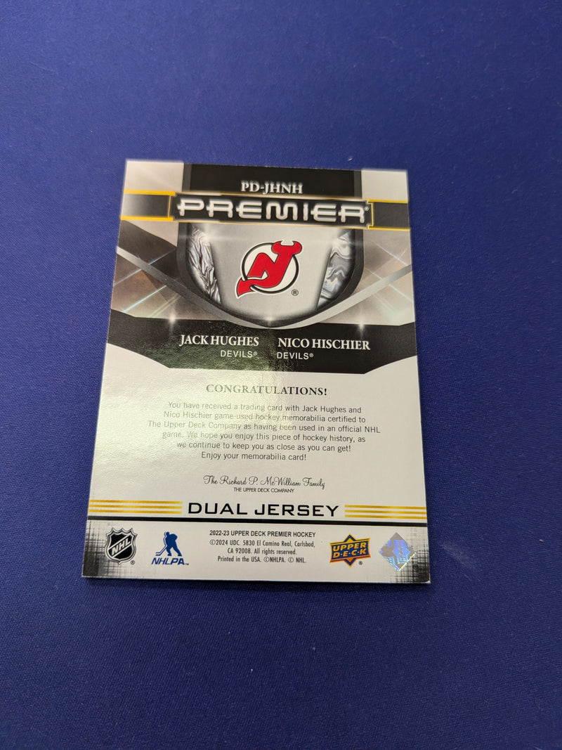 Jack Hughes / Nico Hischier Dual Jersey 2022-23 UD Premier