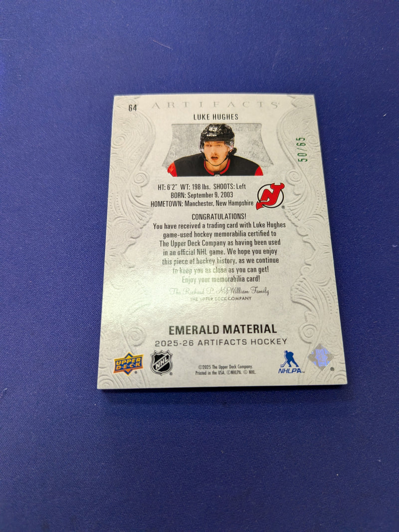 Luke Hughes Artifacts Dual Patch 2025-26 UD Artifacts