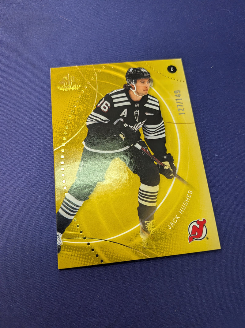 Jack Hughes /149 Gold 2025-26 UD SP Game Used
