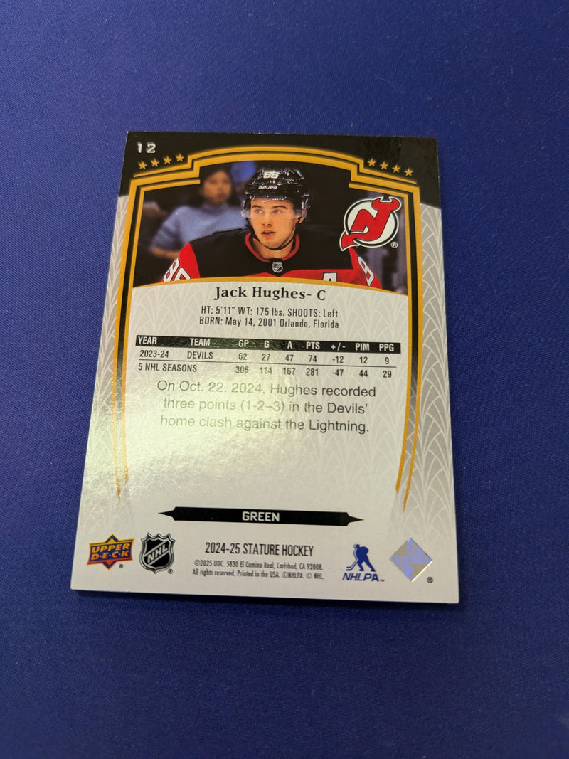 Jack Hughes /375 Green 2024-25 UD Stature