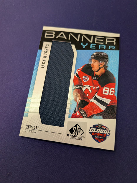 Jack Hughes Banner Year Patch 2025-26 SP Game Used