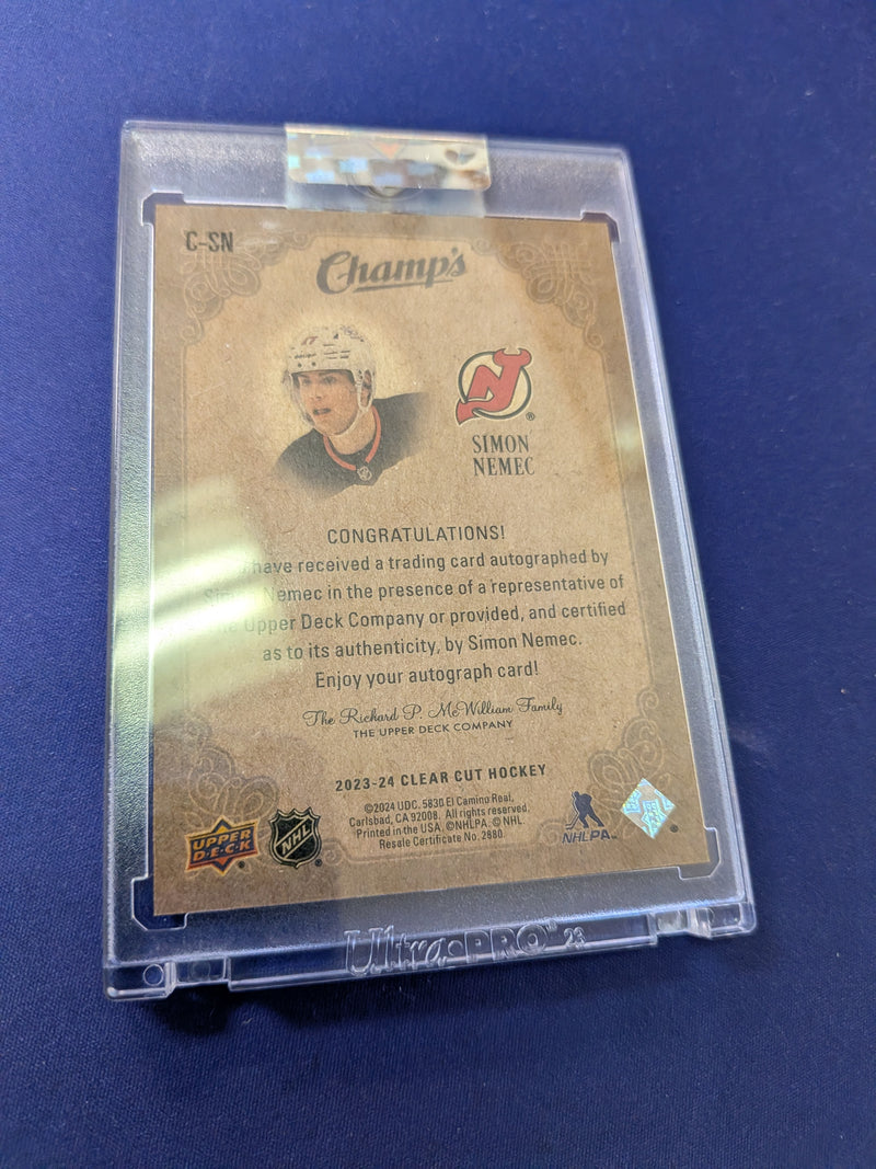 Simon Nemec On-Card AUTO /50 2023-24 Clear Cut