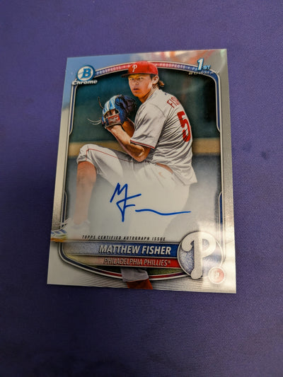 2025 Bowman Draft Matthew Fisher Chrome Auto 1st Prospect #CPA-MF Phillies