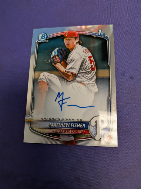 2025 Bowman Draft Matthew Fisher Chrome Auto 1st Prospect #CPA-MF Phillies