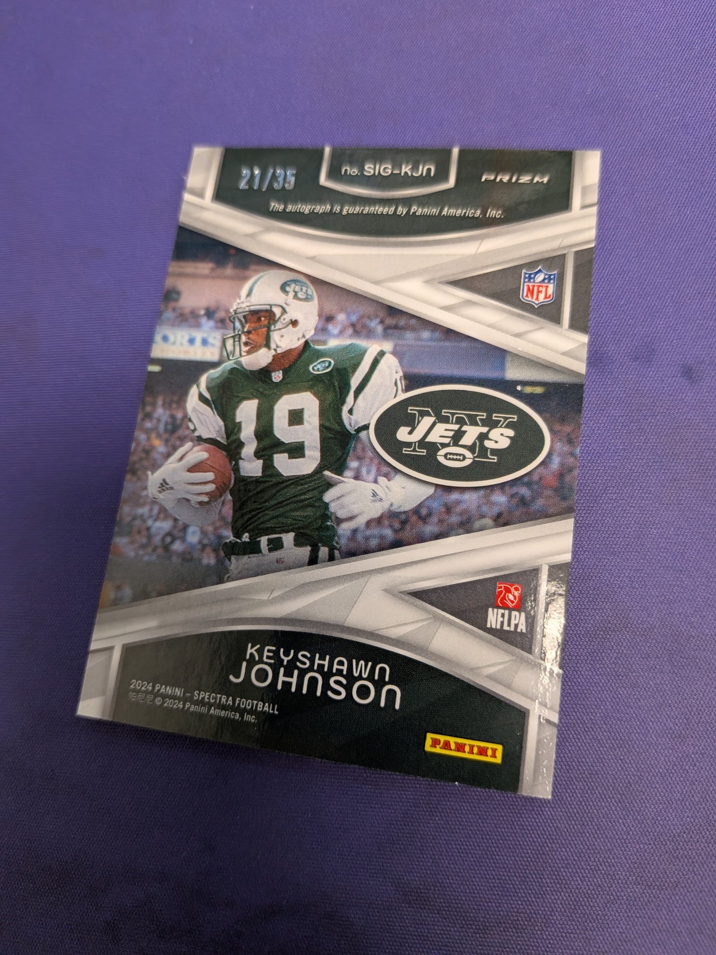 2024 Panini Spectra Keyshawn Johnson Green Neon Auto #/35 Jets