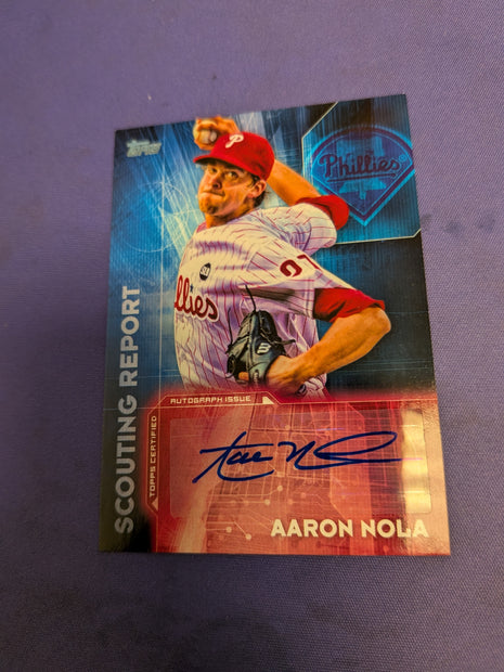 2016 Topps Aaron Nola Scouting Report Auto Rookie RC #SRA-AN Phillies