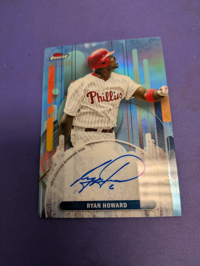 2025 Topps Finest Ryan Howard Auto Sky Blue Refractor #/150 Phillies